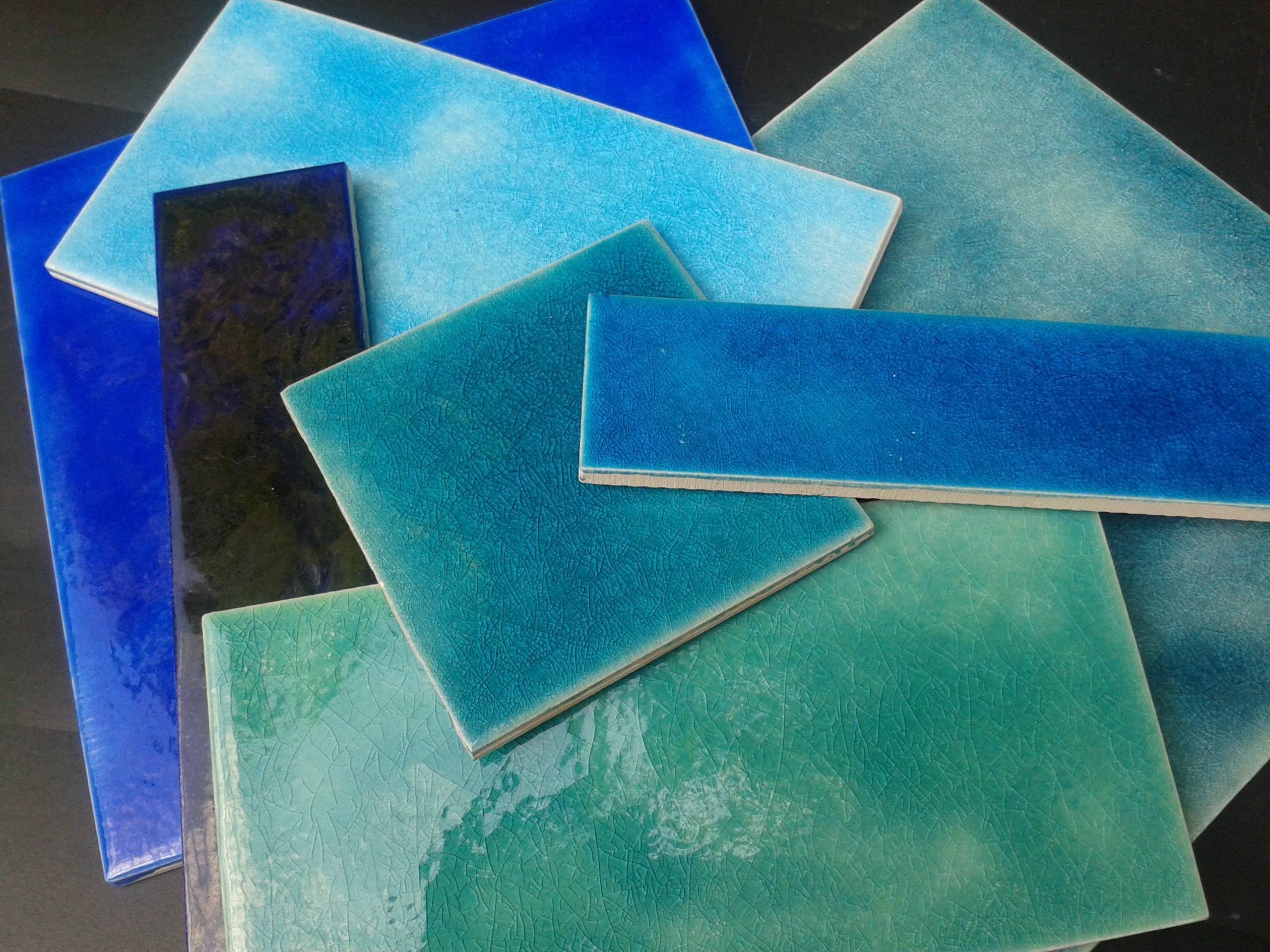 Persian glazed plain blues available in all sizes