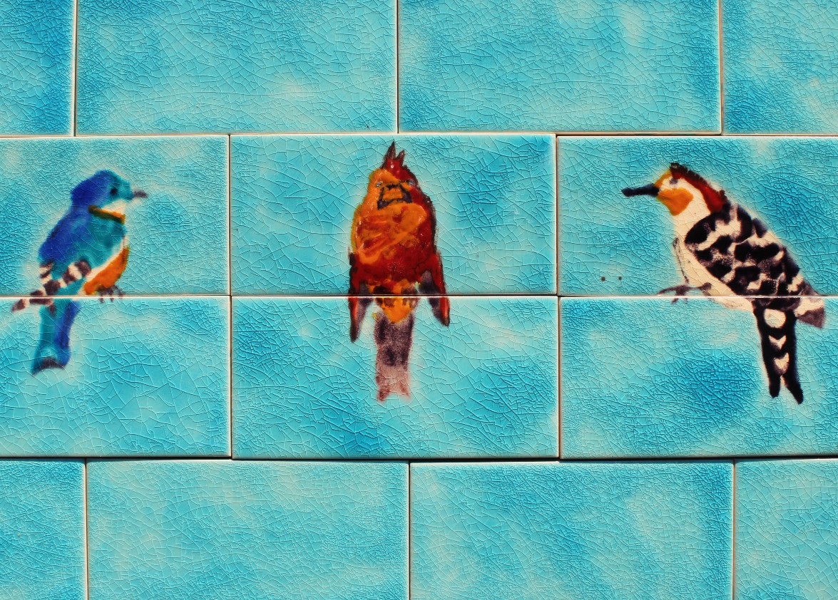 Artisan handmade Bird tiles