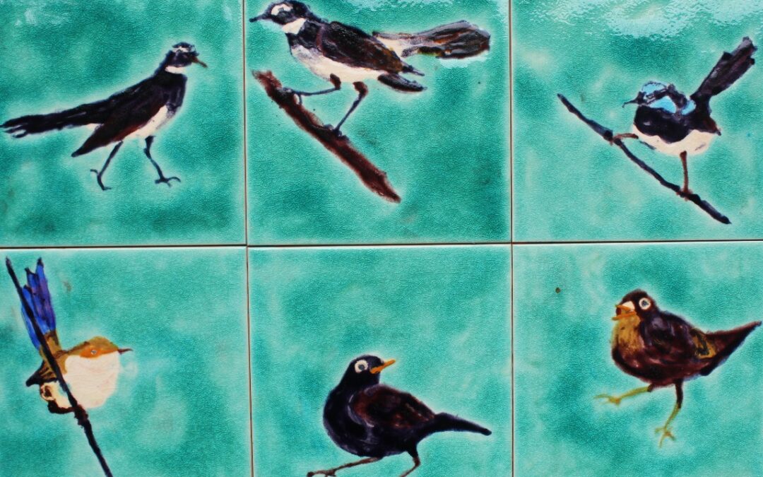 Artisan UK made decorative Bird tiles