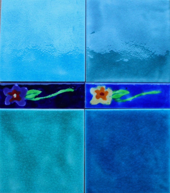 Hand made in the UK custom made Flower tiles