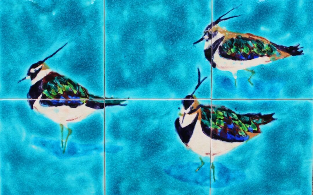 Hand painted custom made Bird art splashback tile mural