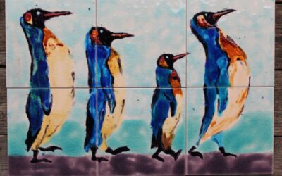 NEW ! … Hand decorated Penguin splashback tile mural !