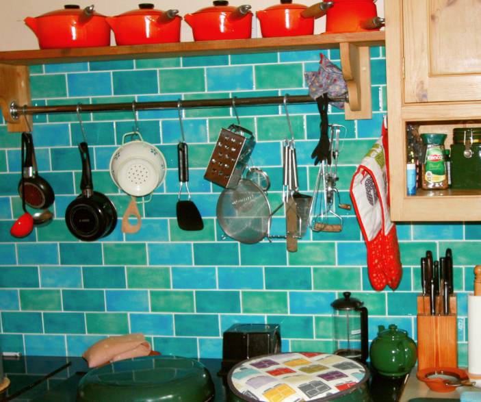 hand made kitchen splashback tiles