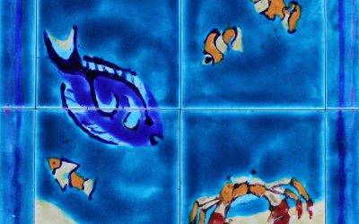 Hand made unique Tropical Fish tiles