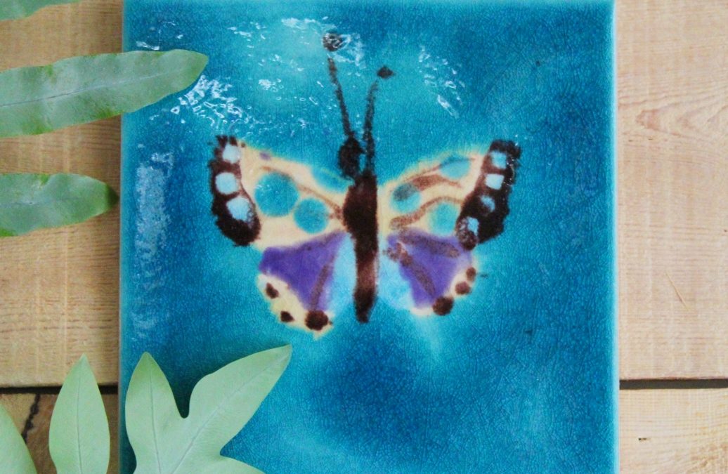 Hand made gift picture Butterfly tile art