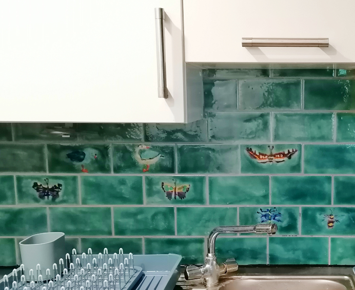 hand painted decorative kitchen tiles