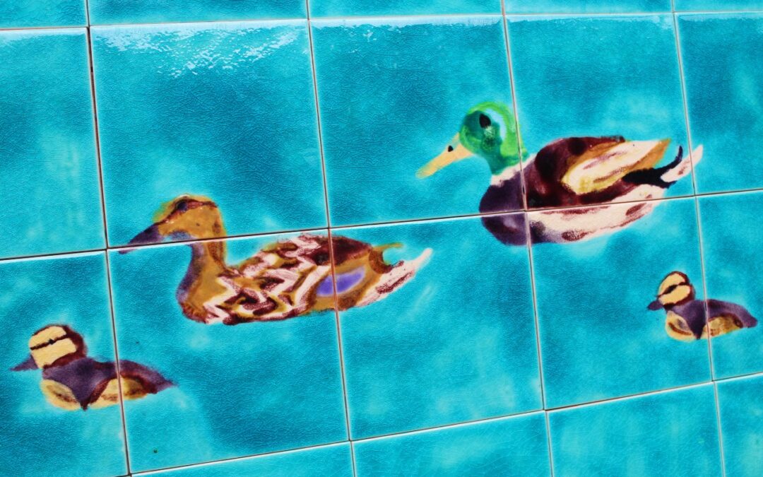 Art tile mural of Ducks