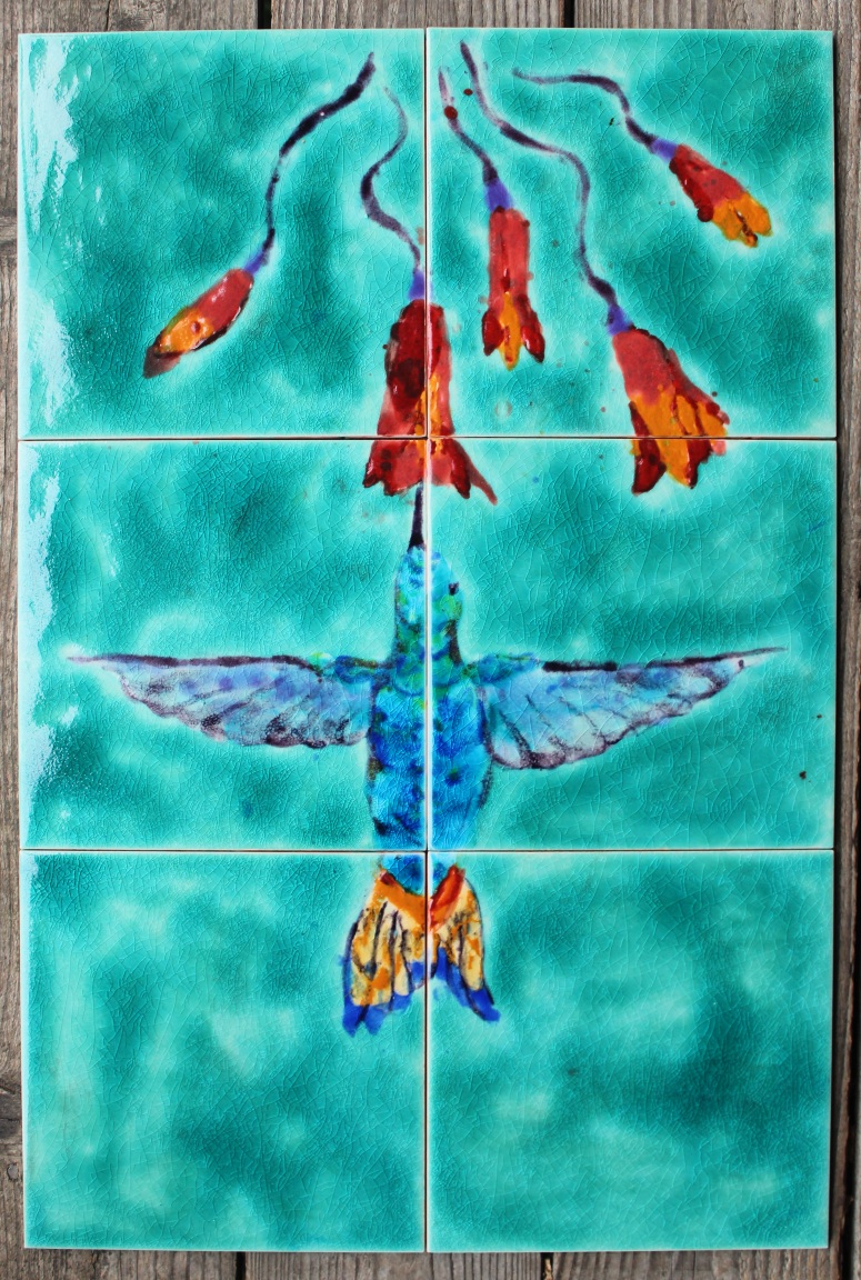 custom made Hummingbird tile mural