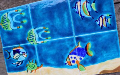 Part two of latest hand decorated custom made Tropical Fish tile splashback !