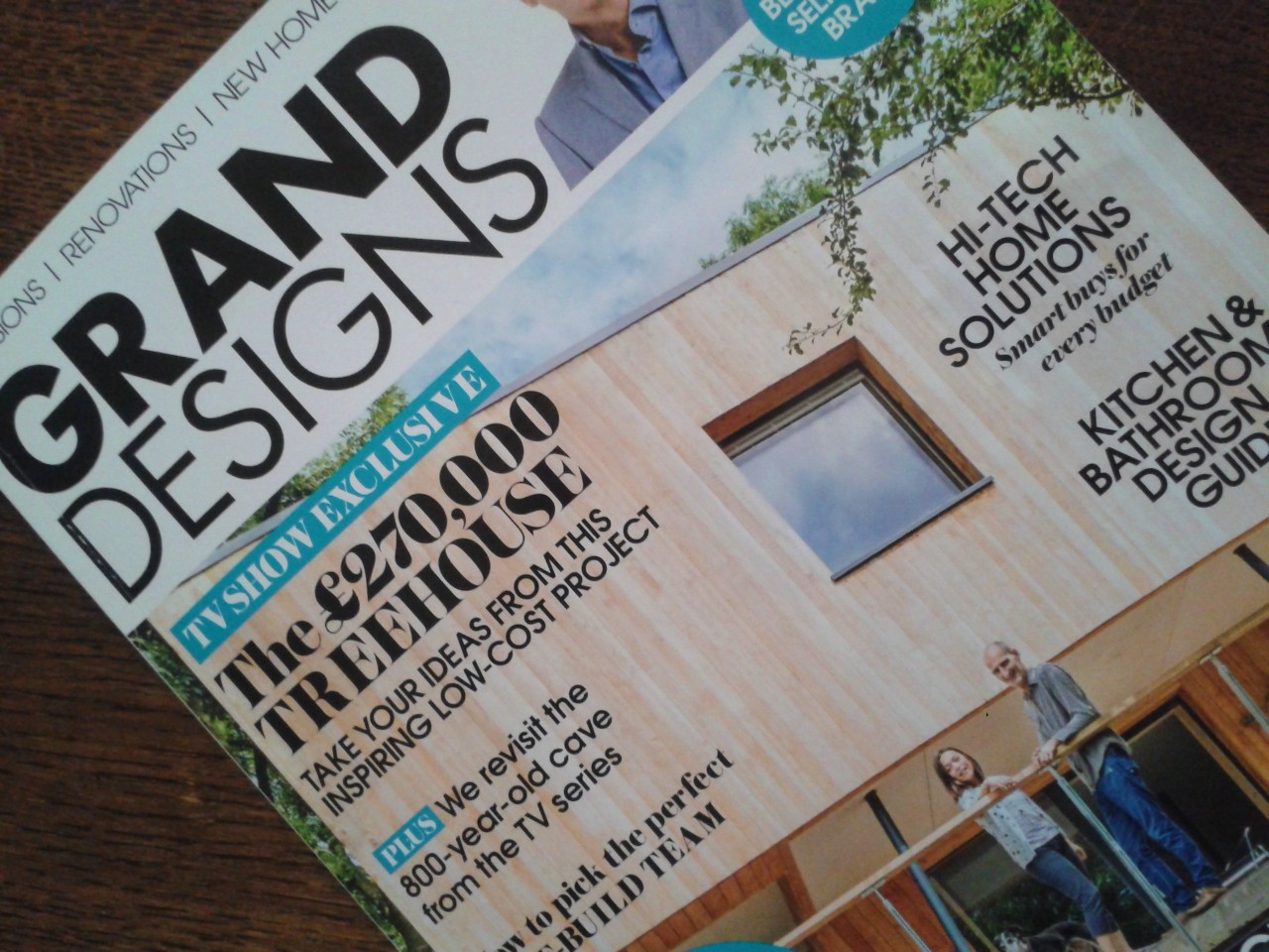 Treehouse on front cover of Grand Designs magazine