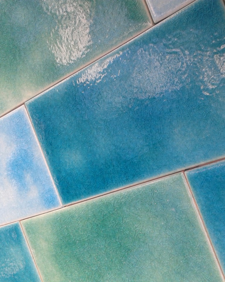 selection of soft blue glazes